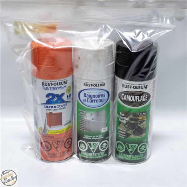 3PK RUSTOLEUM SPRAY PAINT