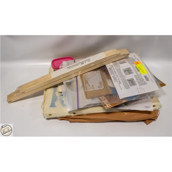 ASSORTED CROSS-STITCH KITS+SUPPLIES