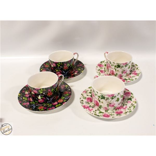 VINTAGE ABBOTT BLACK CHINTZ FLORAL