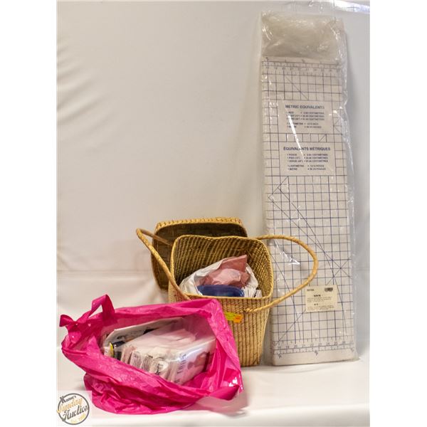 WICKER BASKET OF SERGER THREAD /