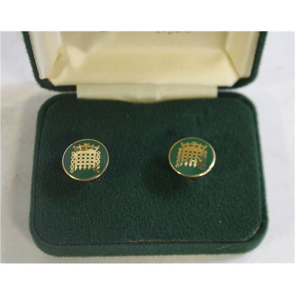 CASED HOUSE OF COMMONS CUFF LINKS PAIR MADE BY