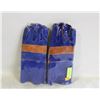 Image 1 : 2 PACK BLUE LEATHER HEAT RESISTENT WELDING GLOVE