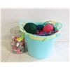 Image 1 : SET OF BUCKETS WITH YARN AND