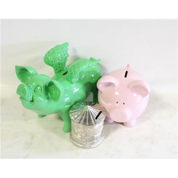 COLLECTION OF 3 PIGGY BANKS