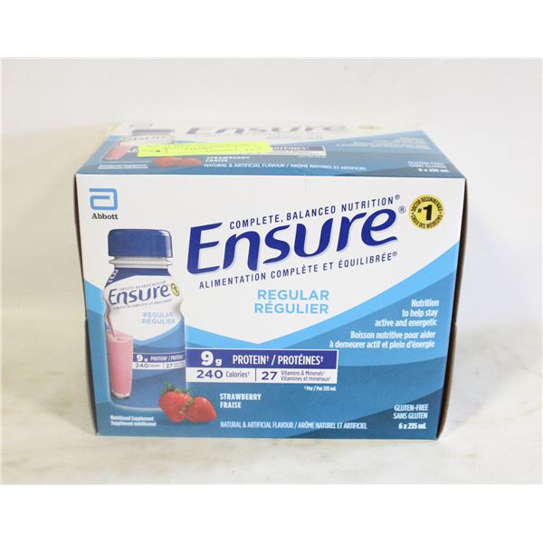 CASES OF ENSURE 6 X 235 ML STRAWBERRY EXP. APRIL 1