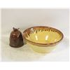 Image 1 : DRIP GLAZE BOWL AND HONEY POT