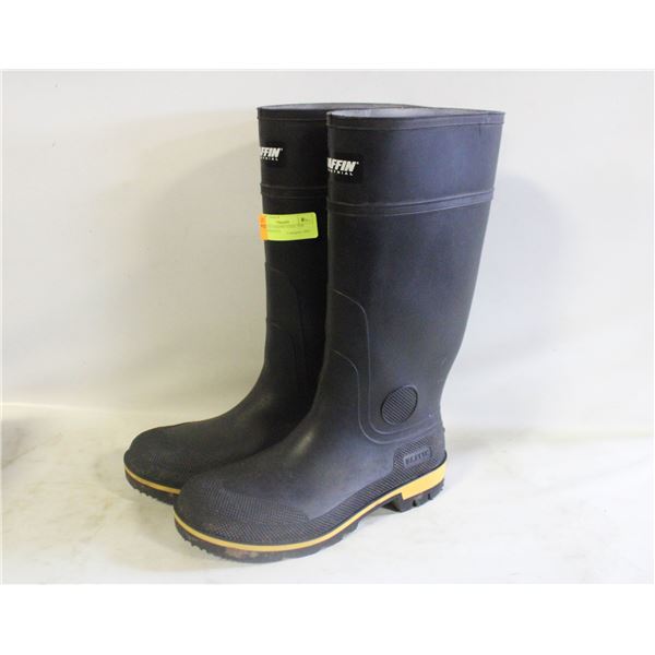 MENS SZ 10 BAFFIN STEEL TOE RUBBER BOOTS