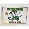Image 1 : METAL NOTRE DAME SIGN 13 INCHES X 17 INCHES