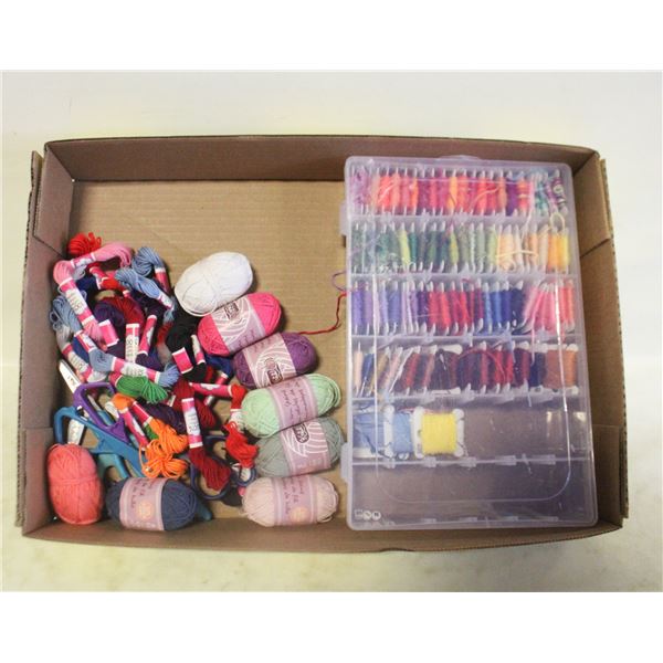 FLAT OF VARIOUS EMBROIDERY THREADS