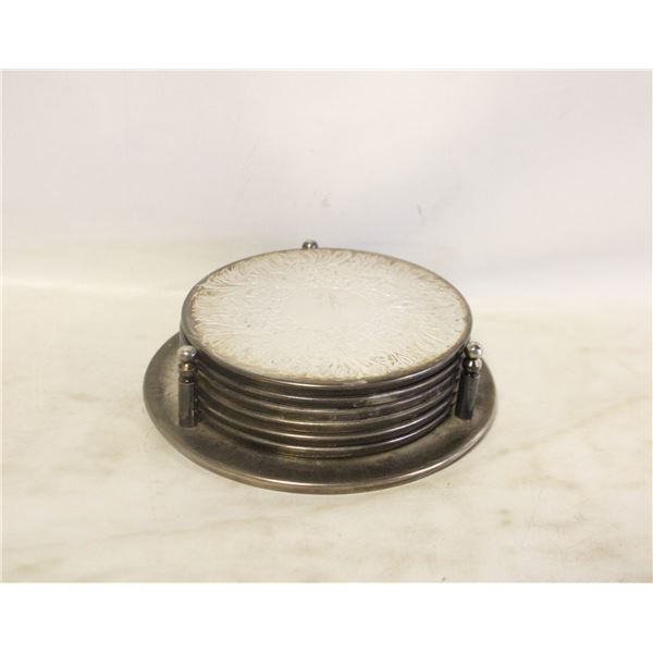 VINTAGE ENGRAVED SILVER PLATED 7 PIECE SET