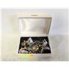 Image 1 : ESTATE JEWELRY BOX WITH VARIOUS ESTATE CONTENTS