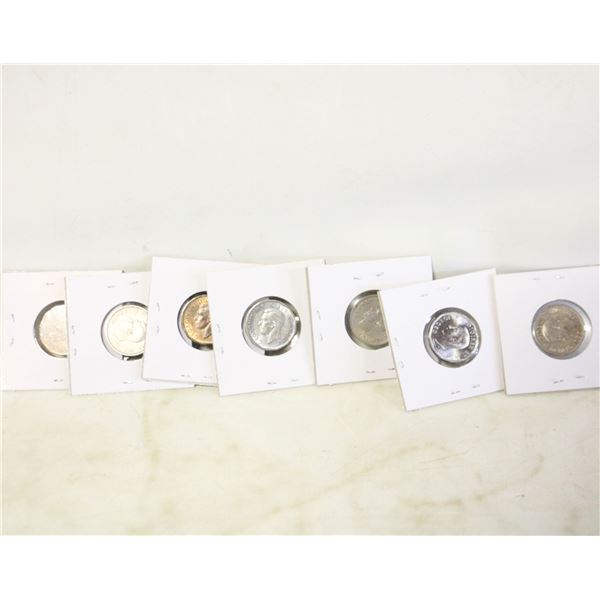 LOT OF 7 CANADIAN COINS NICKELS