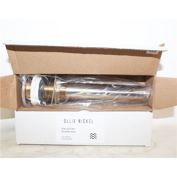2 X OLLIE NICKEL POPUP DRAINS BRUSHED GOLD