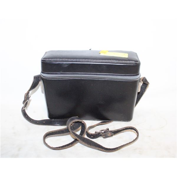 VINTAGE BLACK LEATHER CAMERA CARRYING