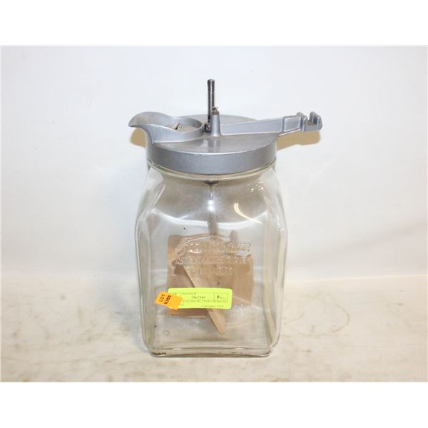 ANTIQUE GLASS BUTTER CHURN NO HANDLE