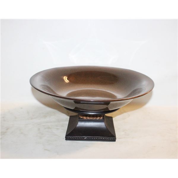 DARK BROWN PEDESTAL BOWL