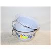 Image 1 : PAIR ANTIQUE PORCELAIN ENAMEL POT+HANDLE