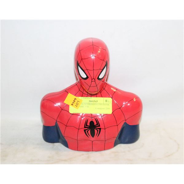MARVEL SPIDERMAN COIN BANK CERAMIC 7"H