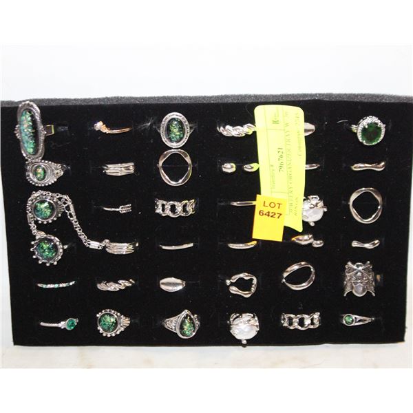 JEWELRY ORGANIZER TRAY W/ 36 RINGS