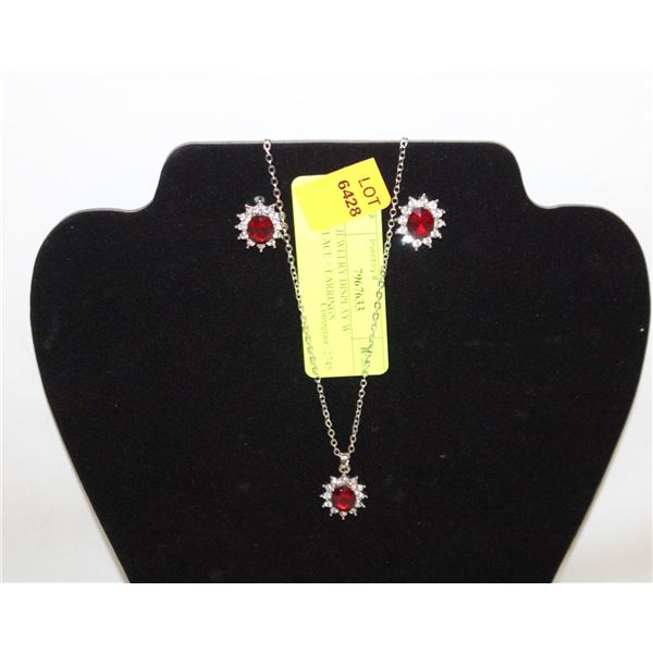 NEW JEWELRY DISPLAY W/ NECKLACE + EARRINGS