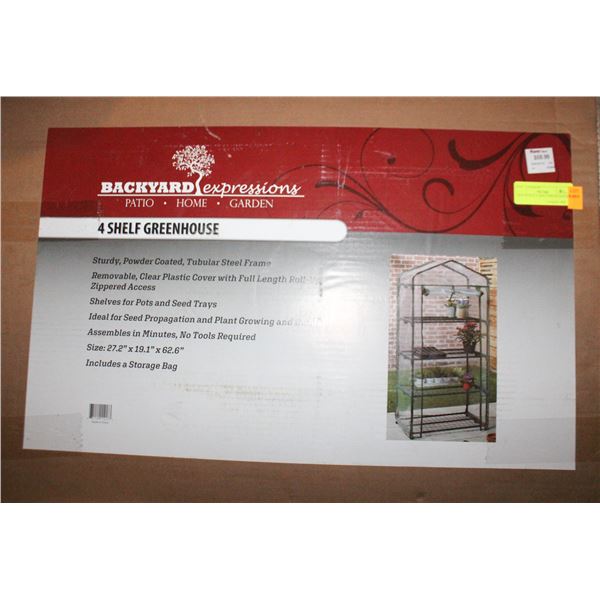 NEW IN BOX 4 SHELF GREEN HOUSE