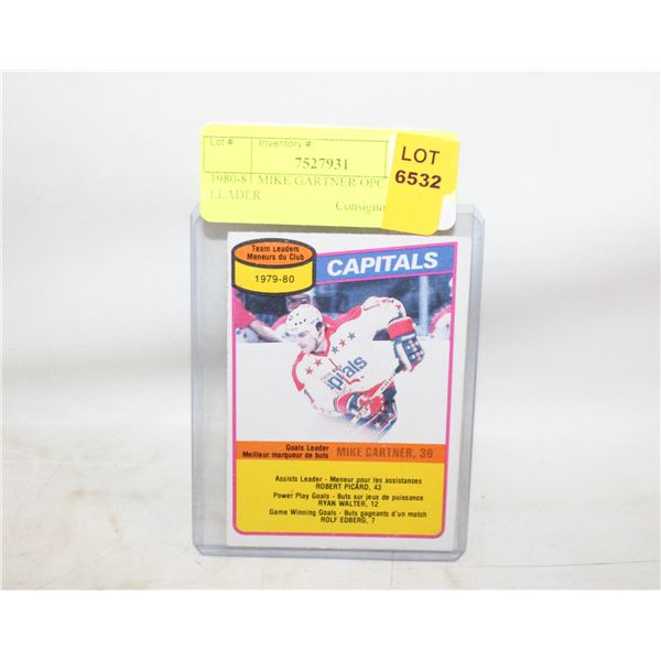 1980-81 MIKE GARTNER OPC GOALS LEADER