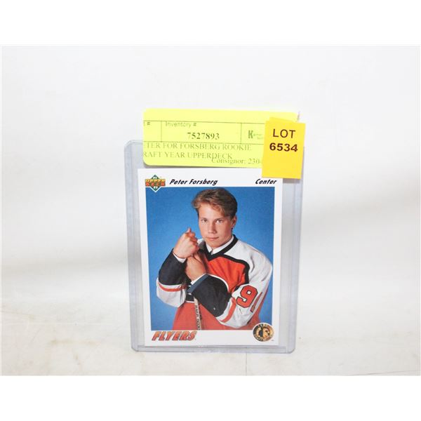 PETER FOR FORSBERG ROOKIE DRAFT YEAR UPPERDECK