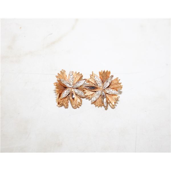 VINTAGE CORO GOLD TONE STARBURST EARRINGS