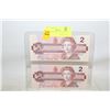 Image 1 : LOT OF TWO 1986 2 DOLLAR BILLS