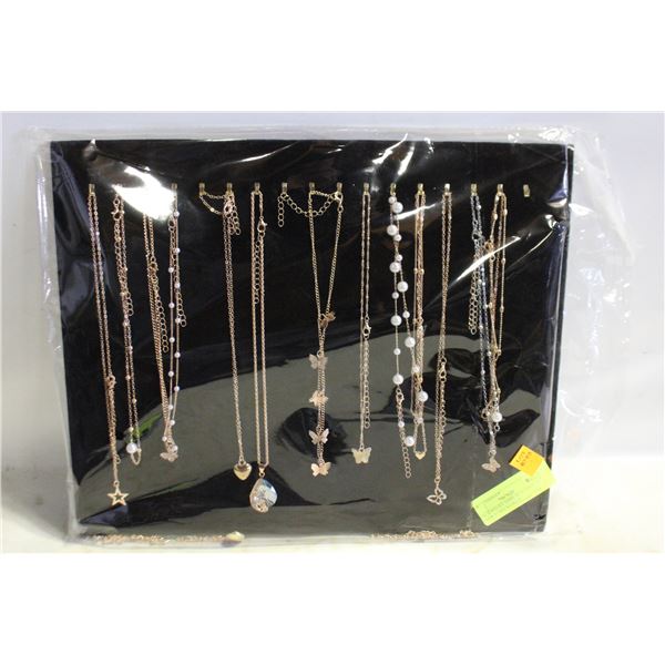 NEW JEWELRY DISPLAY STAND W/NEW 17 NECKLACES