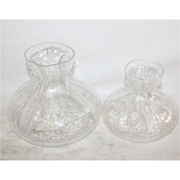 SWEDISH HANDBLOWN BAG VASES - SEA GLASBRUK