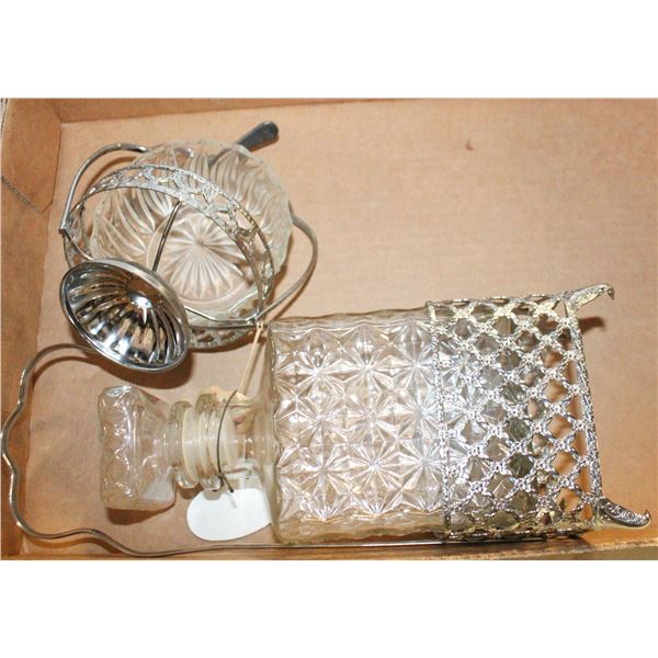 VINTAGE WHISKEY DECANTER & SERVING