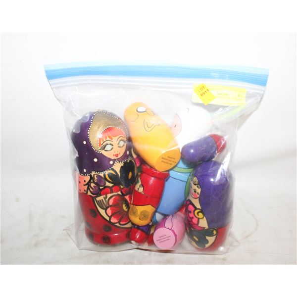 WOOD NESTING DOLLS, 27 PIECES