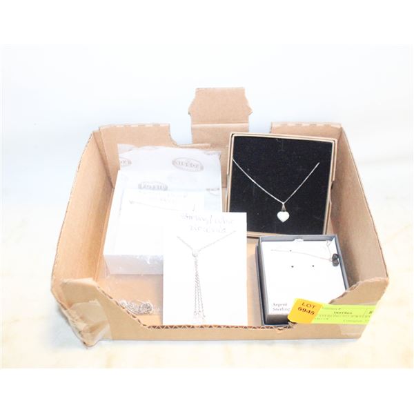 LOT OF STERLING 925 JEWELRY & TINY BAG OF