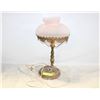 Image 1 : ANTIQUE LAMP AND FRAMED ART PIECES