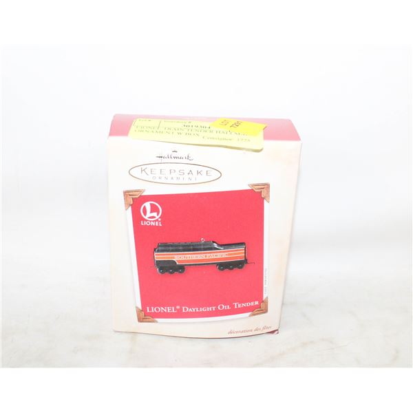LIONEL TRAIN TENDER HALLMARK ORNAMENT W BOX