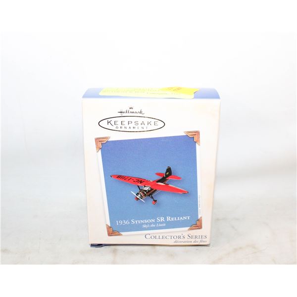 STINSON AIRPLANE HALLMARK ORNAMENT W BOX