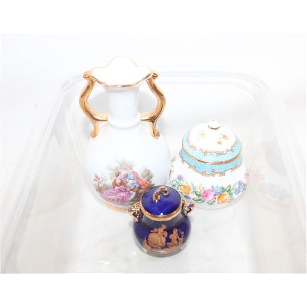3 LIMOGES MINIATURE CERAMICS