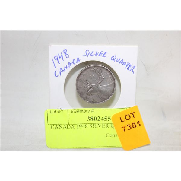 CANADA 1948 SILVER QUARTER