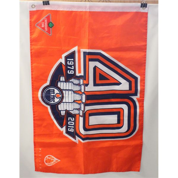EDMONTON OILERS 40TH 5X STANLEY CUP FLAG