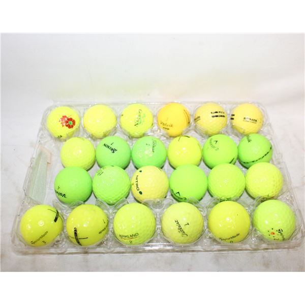 24 YELLOW & GREEN GOLF BALLS