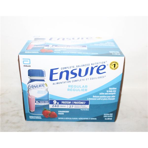 CASE OF ENSURE 6 X 235 ML STRAWBERRY EXP. 04/1/27