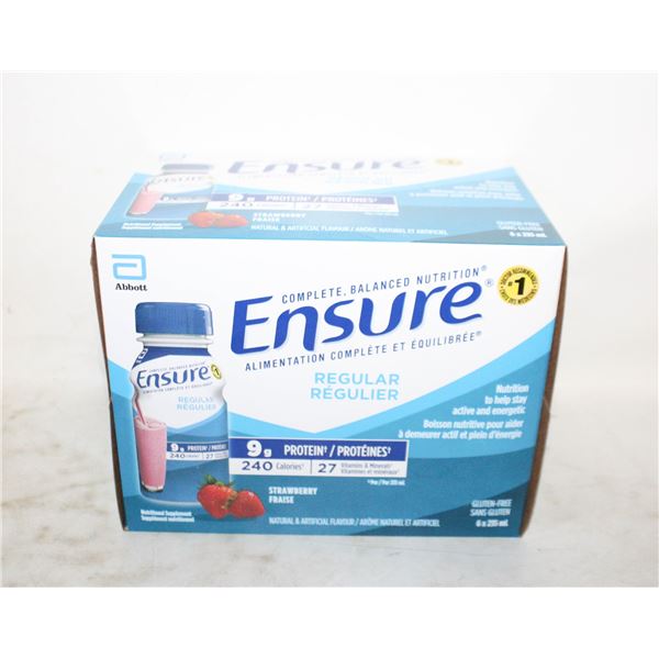 CASE OF ENSURE 6 X 235 ML STRAWBERRY EXP. 04/1/27