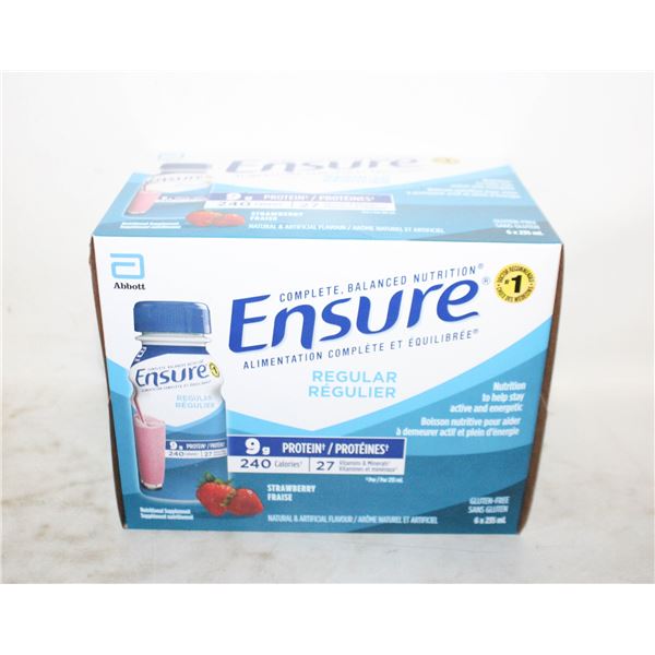 CASE OF ENSURE 6 X 235 ML STRAWBERRY EXP. 04/1/27