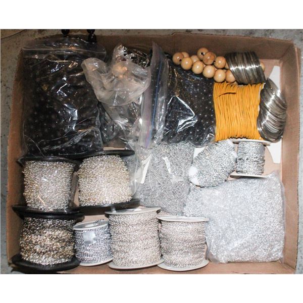 LOT OF CHAIN AND BEADS FOR DIY JEWELRY