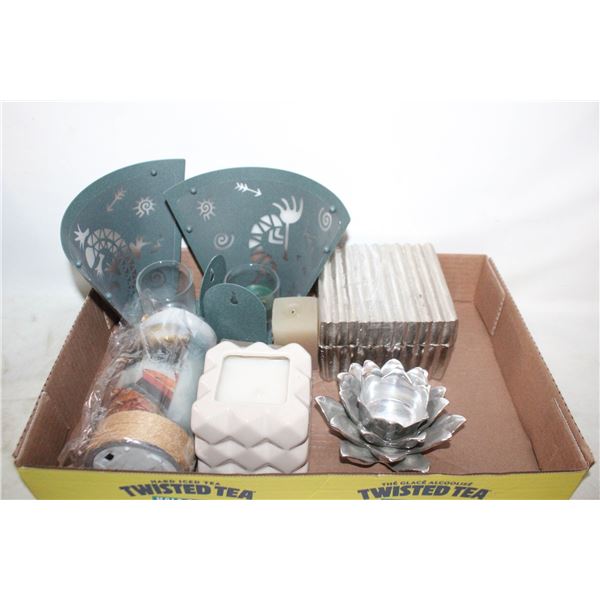 FLAT OF CANDLE RELATED ITEMS
