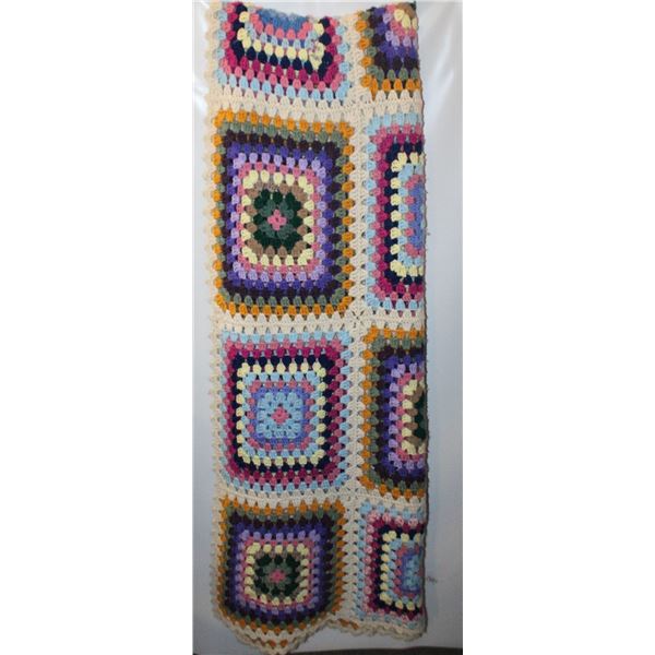 HANDMADE GRANNY BLANKET 70" X 102"