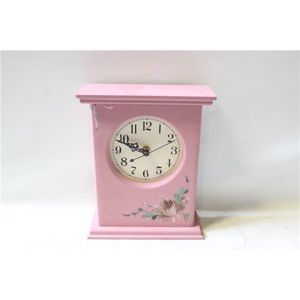 FOLK ART WOOD CLOCK WORKS 7 INCHES X