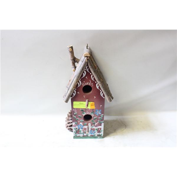 HANDCRAFTED WOODEN BIRDHOUSE 14"