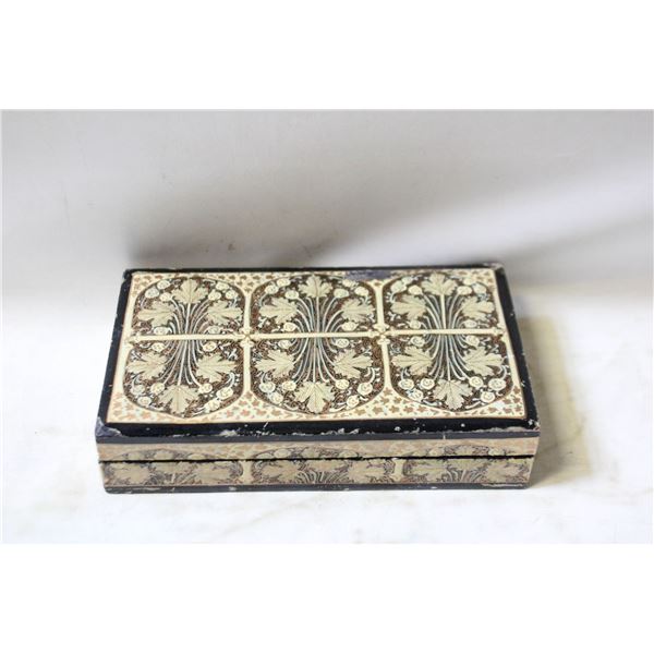 HAND PAINTED GOLD LEAF TRINKET BOX